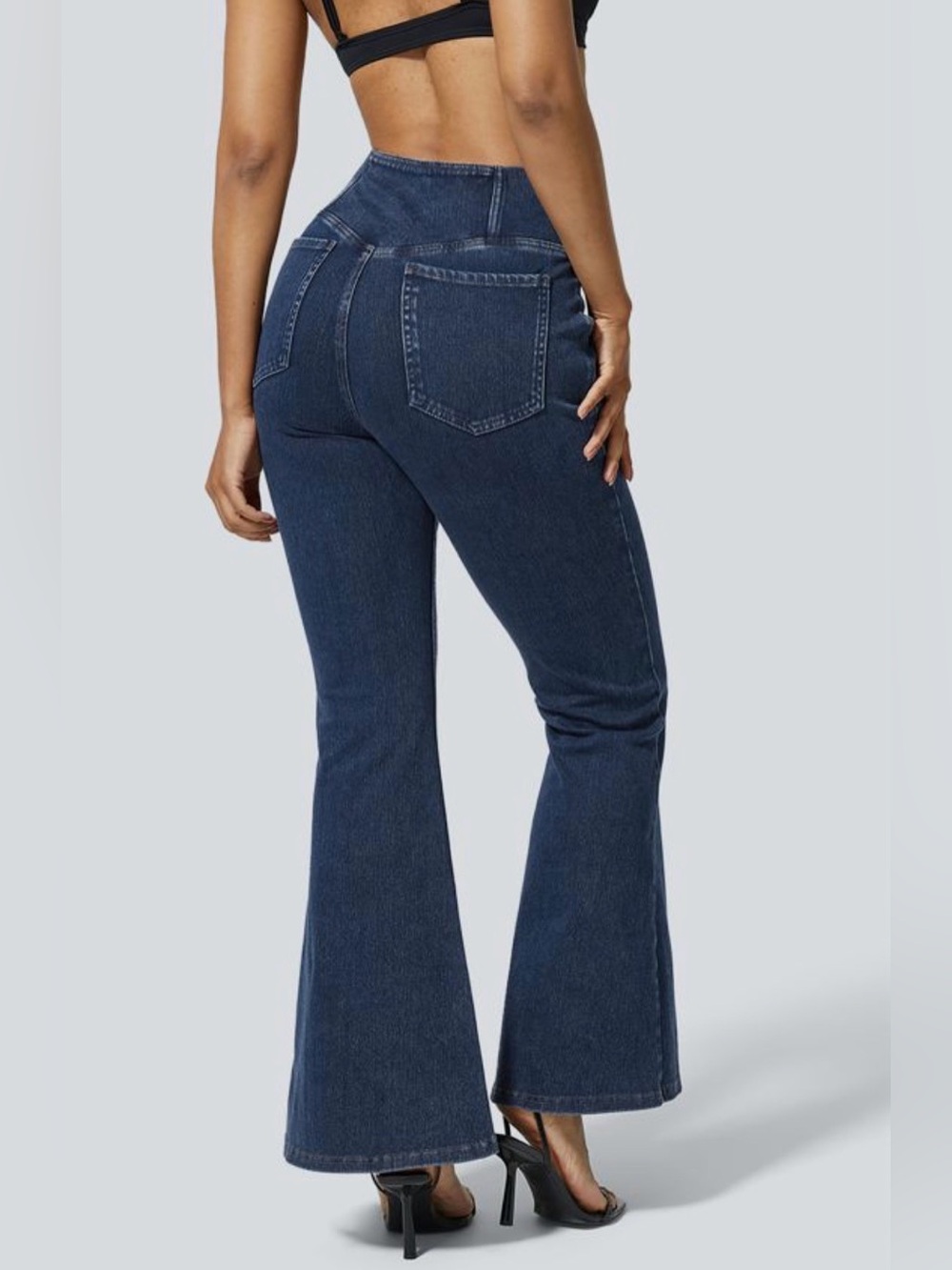 HALARA Flex™ High Waisted Crossover Pocket Washed Casual Jeans - Picture 2 of 14